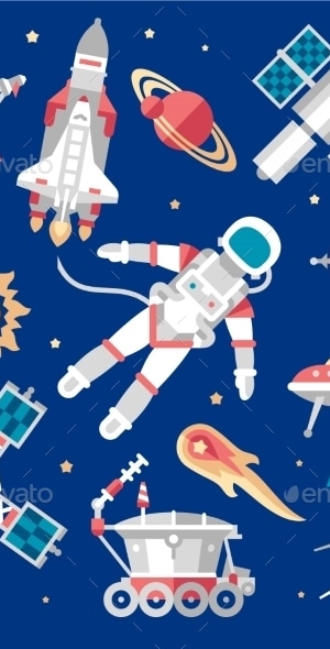Vector Illustration Set On Space , Vectors | GraphicRiver