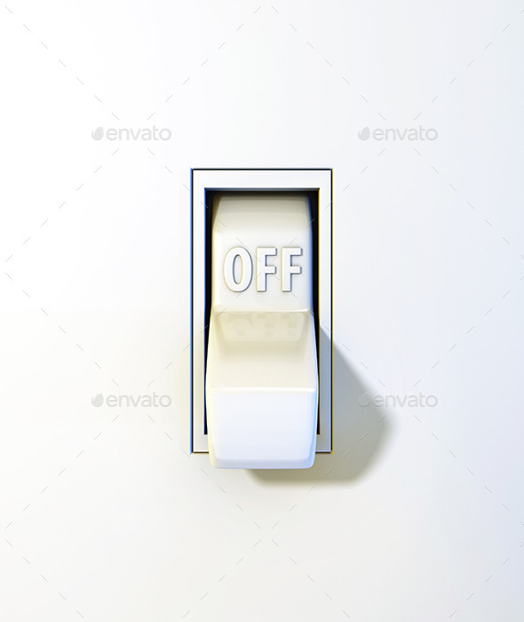 Close up of a wall light switch off position, Graphics | GraphicRiver