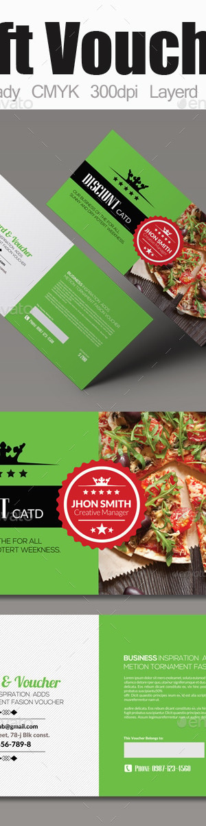 Food Gift Voucher, Print Templates | GraphicRiver
