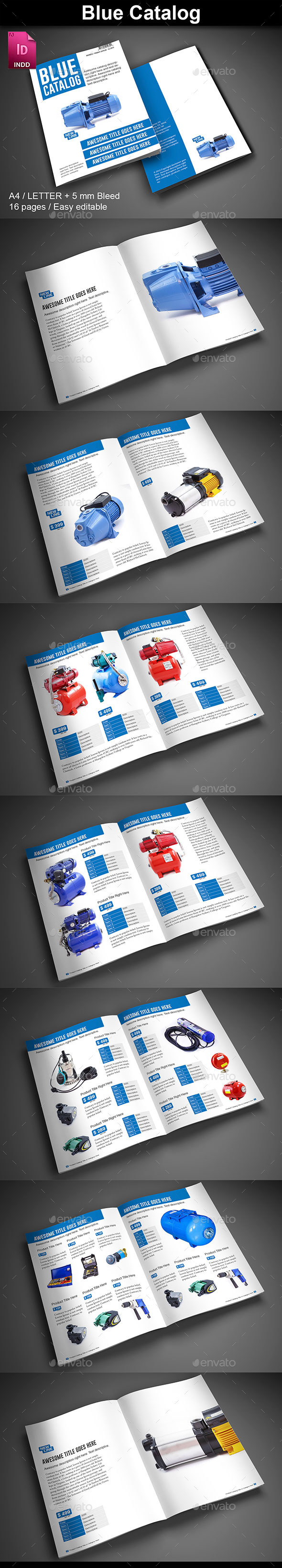 Blue Catalog, Print Templates GraphicRiver
