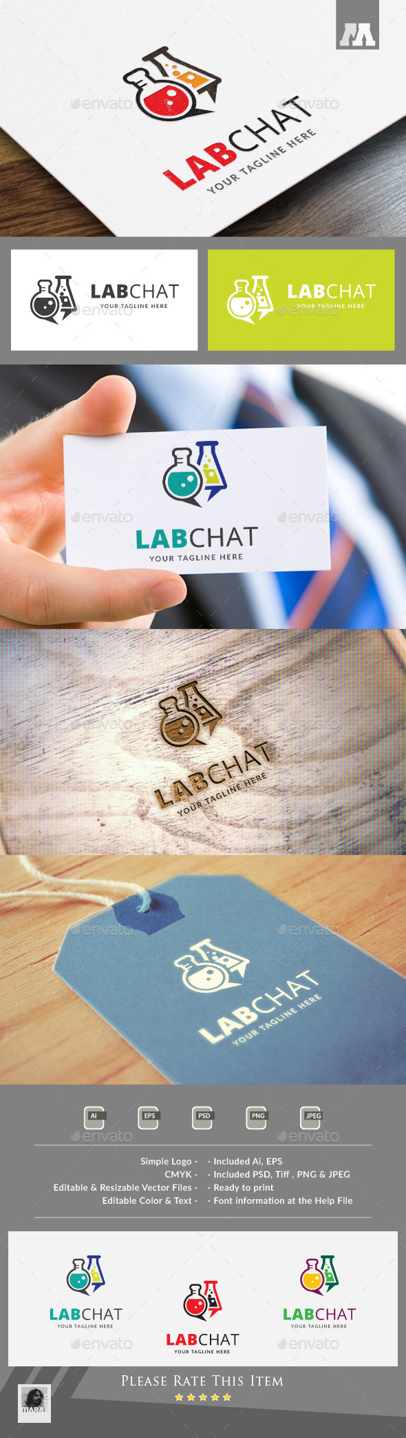 Lab Chat Logo Template, Logo Templates | GraphicRiver