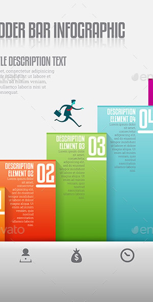 Color Ladder Bar Infographic, Infographics | GraphicRiver