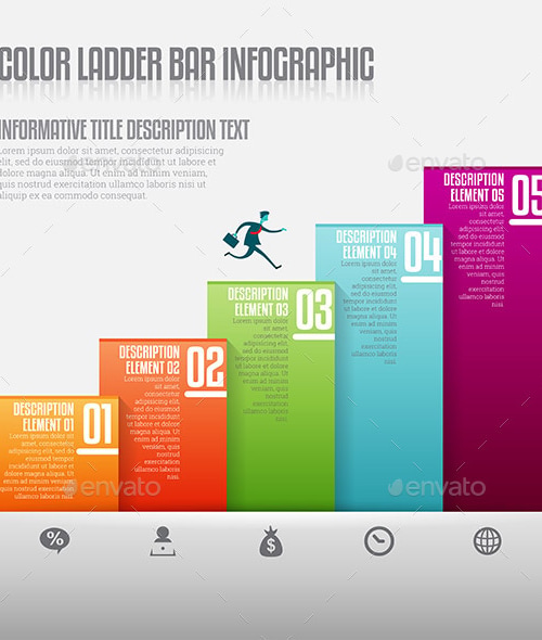 Color Ladder Bar Infographic, Infographics | GraphicRiver