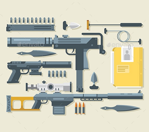 Set of Weapons, Vectors | GraphicRiver