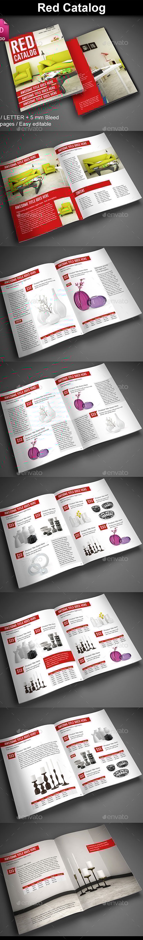 Red Product Catalog, Print Templates GraphicRiver