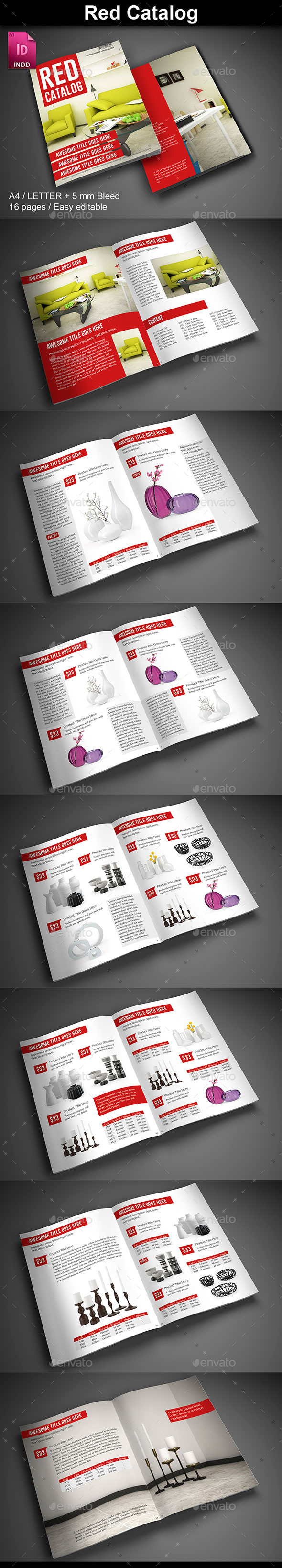 Red Product Catalog, Print Templates GraphicRiver