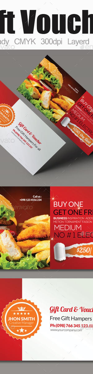 Food Gift Voucher, Print Templates | GraphicRiver