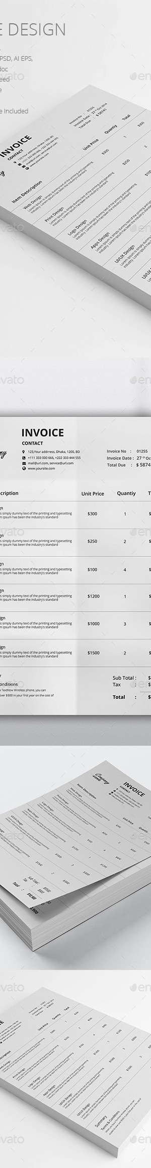 Invoice Design, Print Templates | GraphicRiver