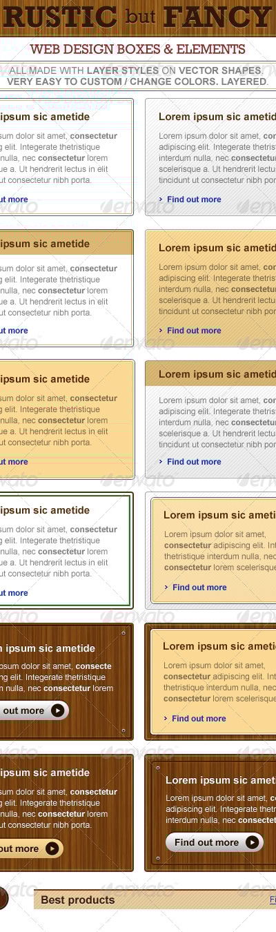 Rustic But Fancy - Web Design Elements, Web Elements | GraphicRiver