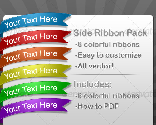 Side Ribbon Pack, Web Elements | GraphicRiver