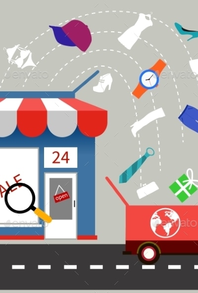 Store With Delivery Service, Vectors | GraphicRiver