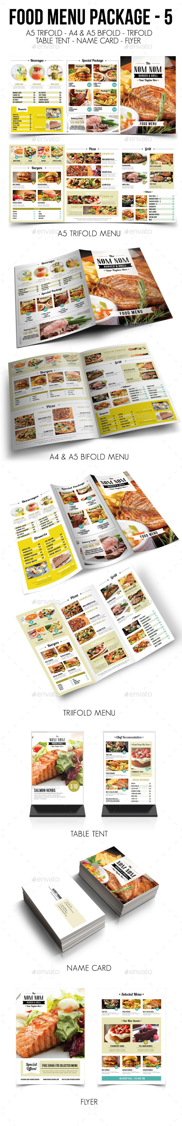 Food Menu Package 5, Print Templates | GraphicRiver
