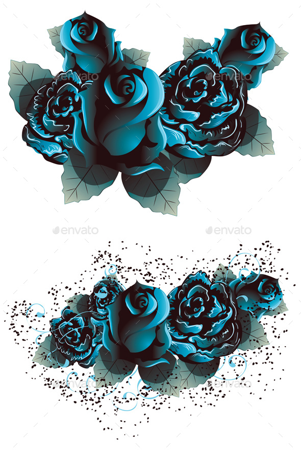 Blue Roses, Vectors | GraphicRiver