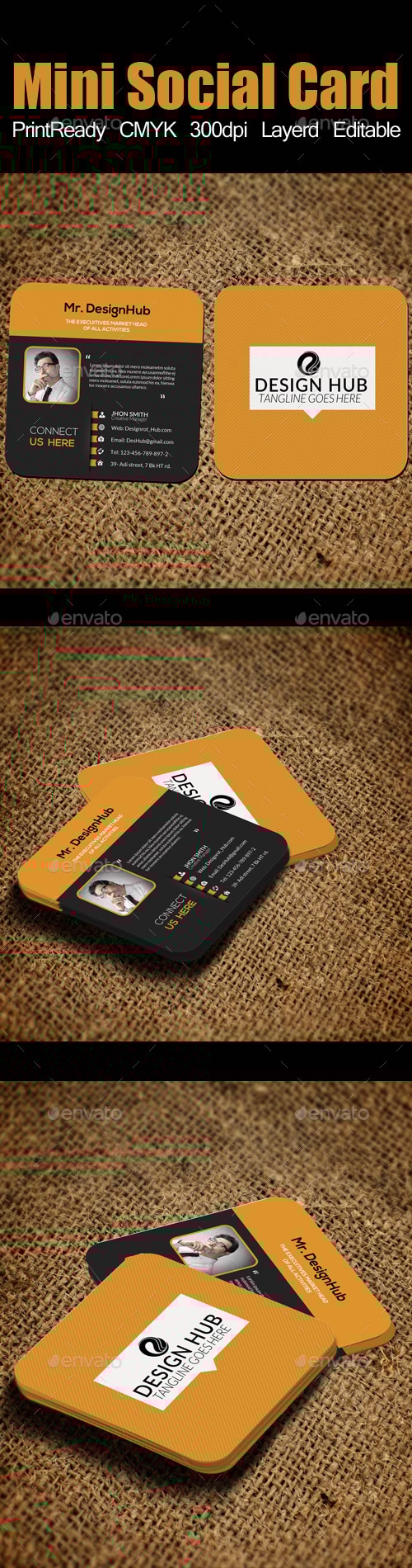 Small Social Card Template, Print Templates | GraphicRiver