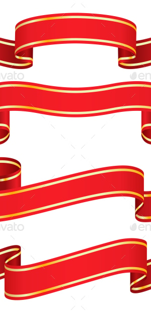 Celebration Curved Ribbons Variations on White, Vectors | GraphicRiver