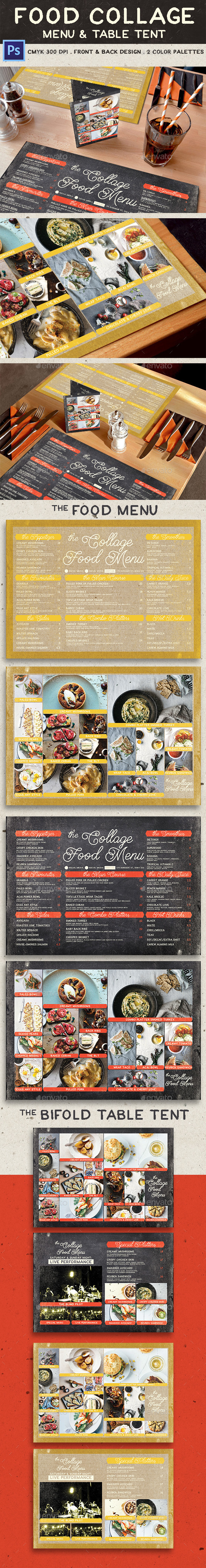 Food Collage Menu, Print Templates | GraphicRiver