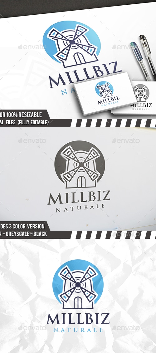 Mill Logo Template, Logo Templates | GraphicRiver