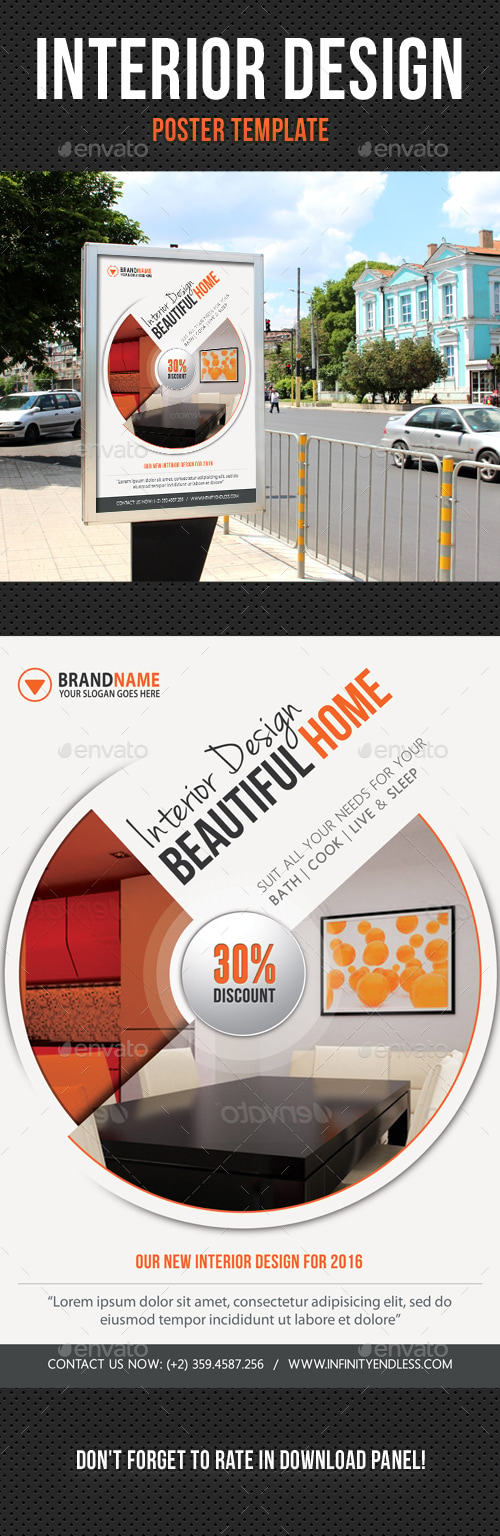 Interior Design Poster Template V03, Print Templates | GraphicRiver