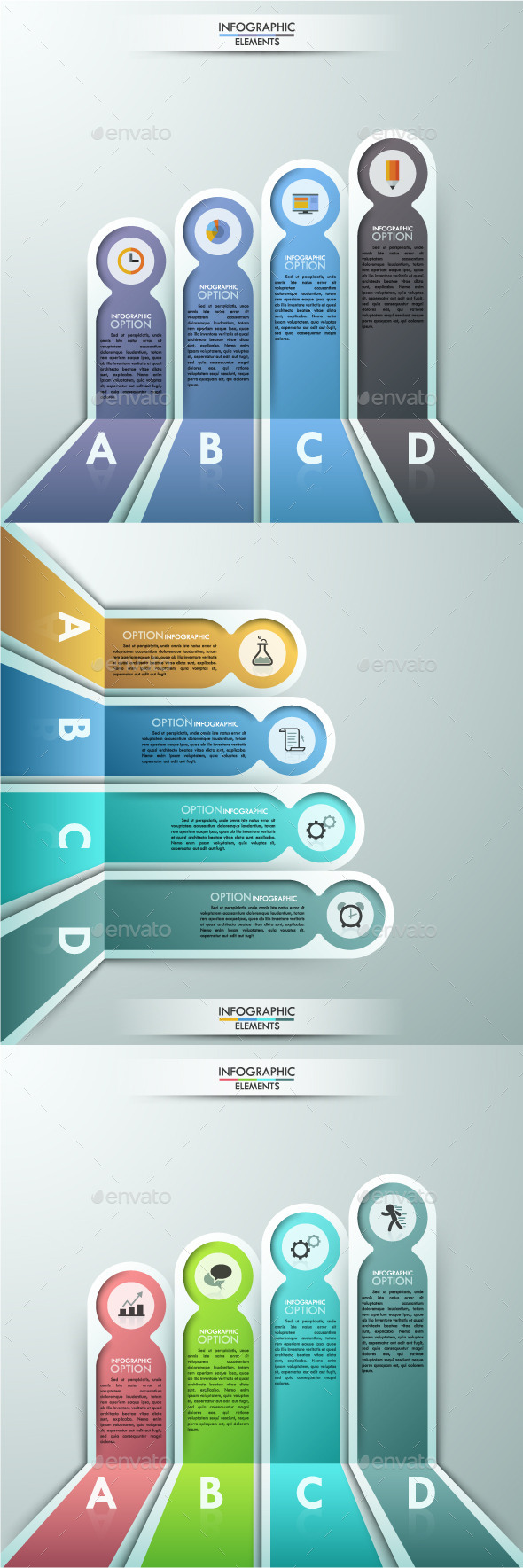 Modern Infographics Paper Template (3 Items), Infographics | GraphicRiver