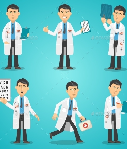 Doctor Character Set, Vectors | GraphicRiver