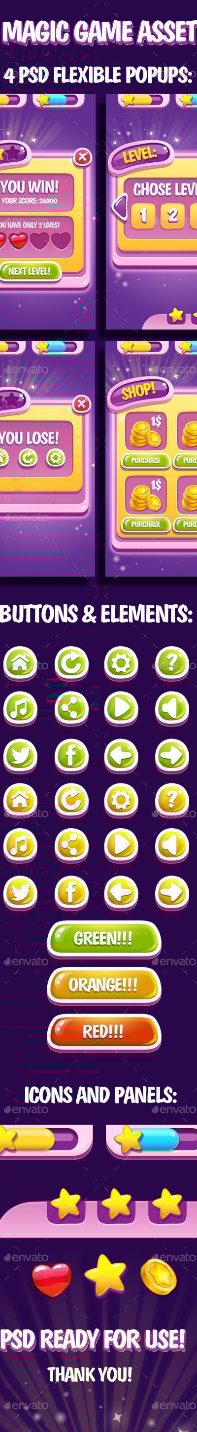 Magic GUI Asset, Game Assets | GraphicRiver