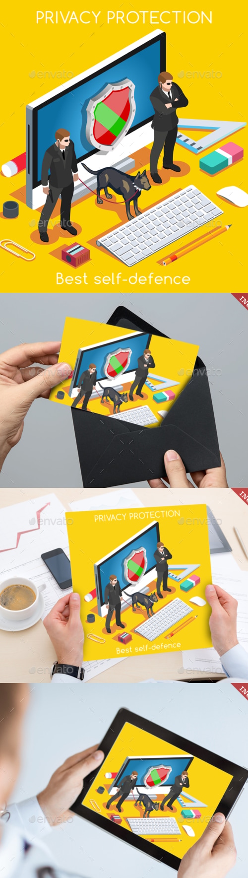 Security App Concept Isometric, Vectors | GraphicRiver