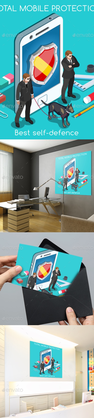 Security App Concept Isometric, Vectors | GraphicRiver