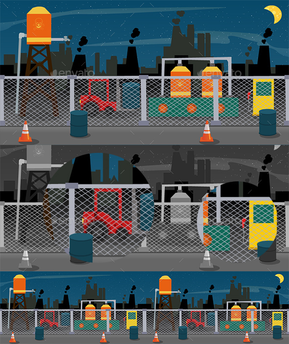 Outside Factory Background, Game Assets | GraphicRiver