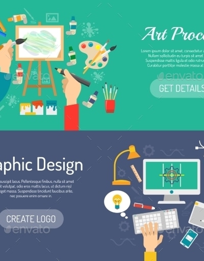 Creative Process Banners, Vectors | GraphicRiver