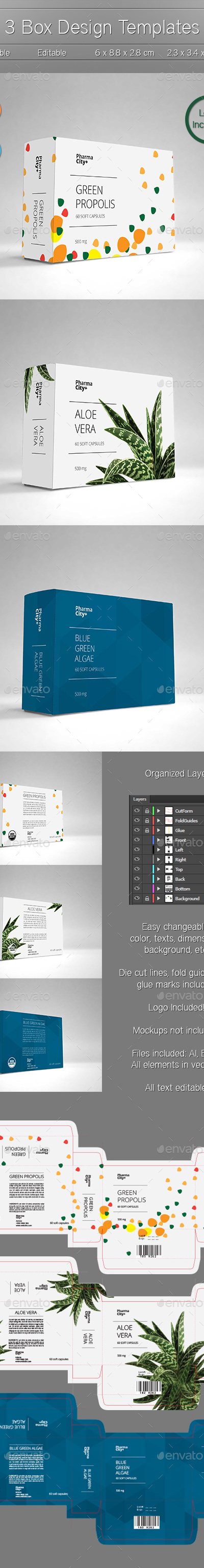 3 Box Design Templates, Print Templates | GraphicRiver