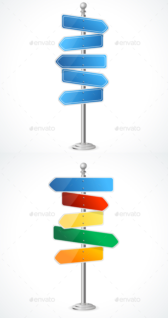 Direction Road Signs. Vector, Vectors | GraphicRiver