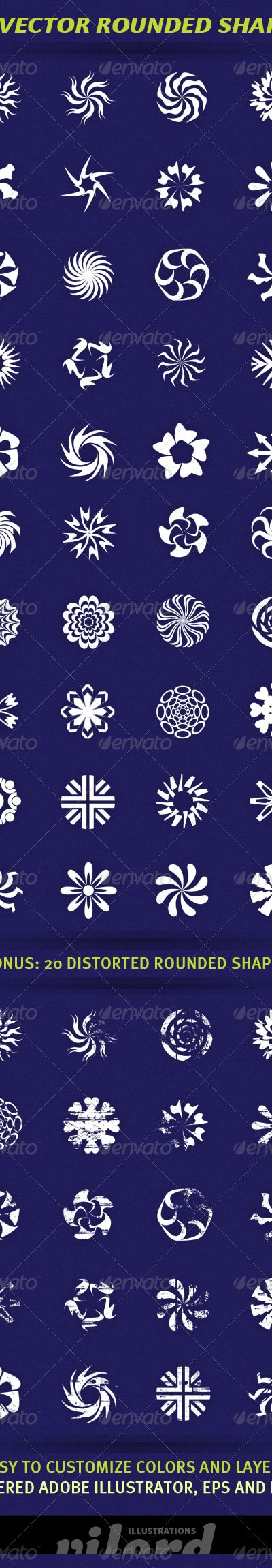 40 Vector Rounded Shapes, Vectors | GraphicRiver
