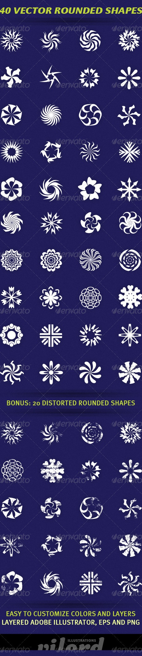 40 Vector Rounded Shapes, Vectors | GraphicRiver