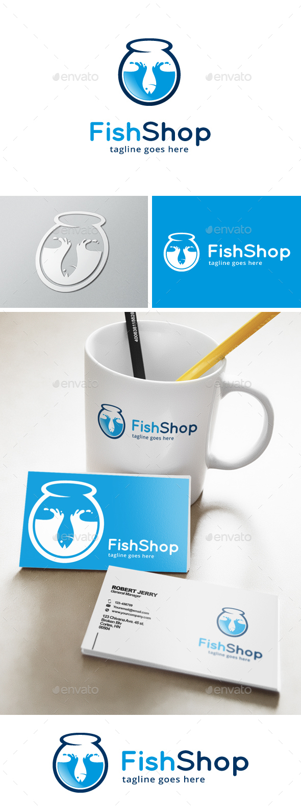 Fish Shop Logo, Logo Templates | GraphicRiver