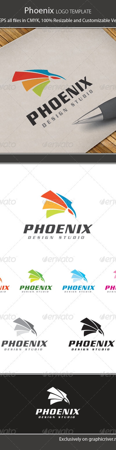 Phoenix Design Logo Template, Logo Templates | GraphicRiver