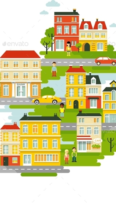 Town Map Background, Vectors | GraphicRiver