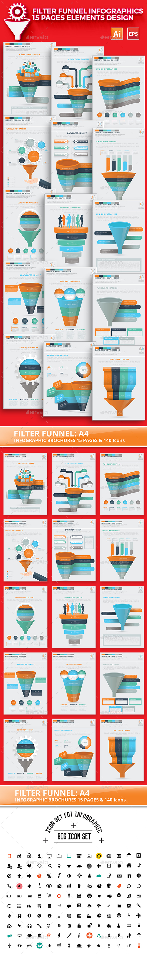 Filter Funnel 15 Infographics Design, Infographics | GraphicRiver