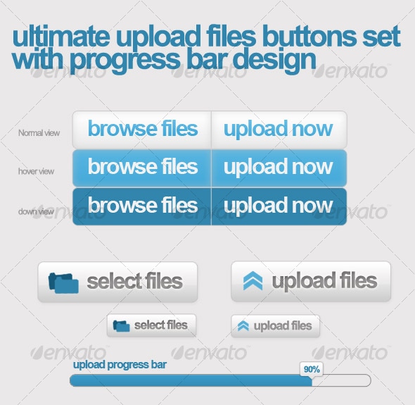 Upload files buttons w/ css sprit & progress bar, Web Elements ...