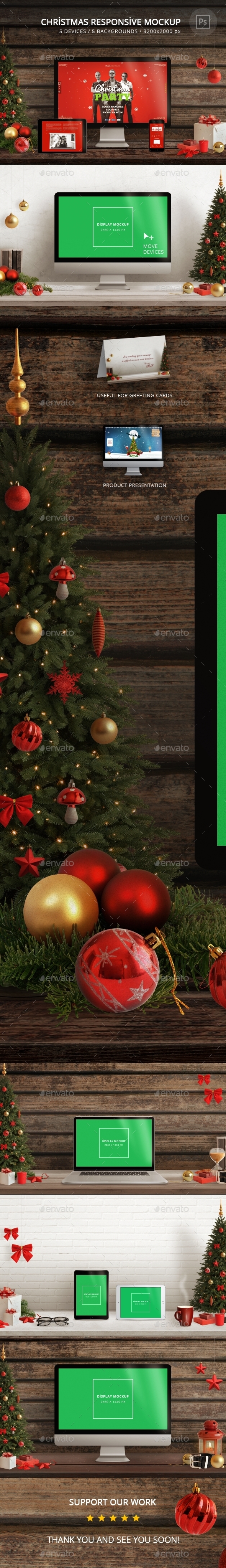 Christmas Responsive Mockup - Displays Product Mock-Ups