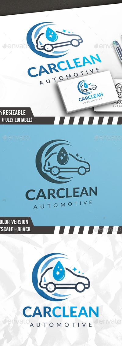 Clean Car Logo, Logo Templates | GraphicRiver