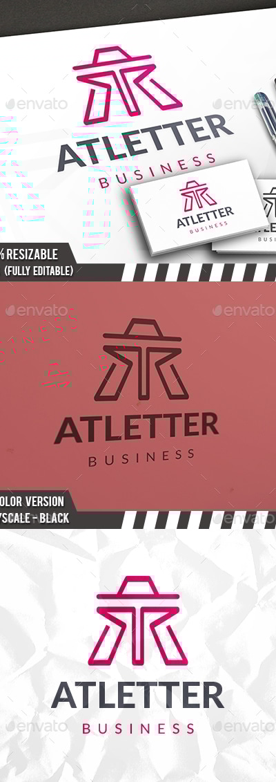 A T Monogram Logo, Logo Templates | GraphicRiver