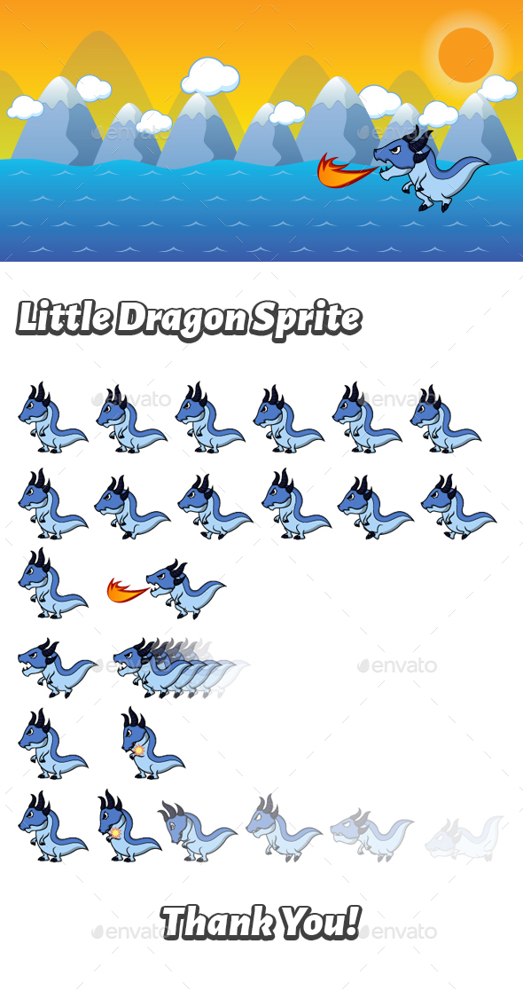 Little Dragon Sprite, Game Assets | GraphicRiver