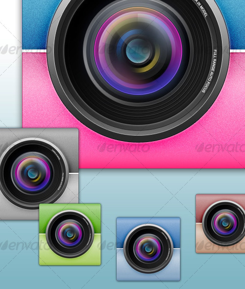 Camera Lens Icon, Icons | GraphicRiver