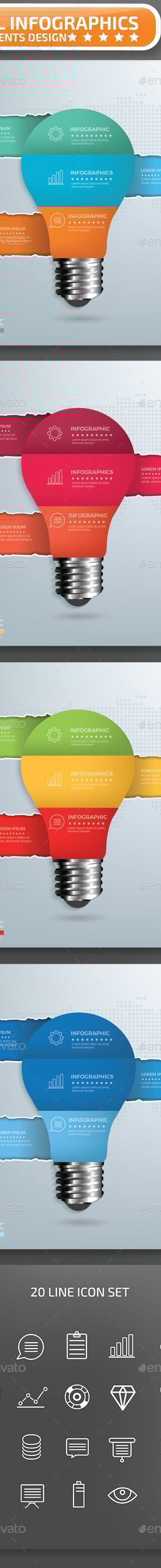 Minimal Light Bulb Infographics Design Part2, Infographics | GraphicRiver