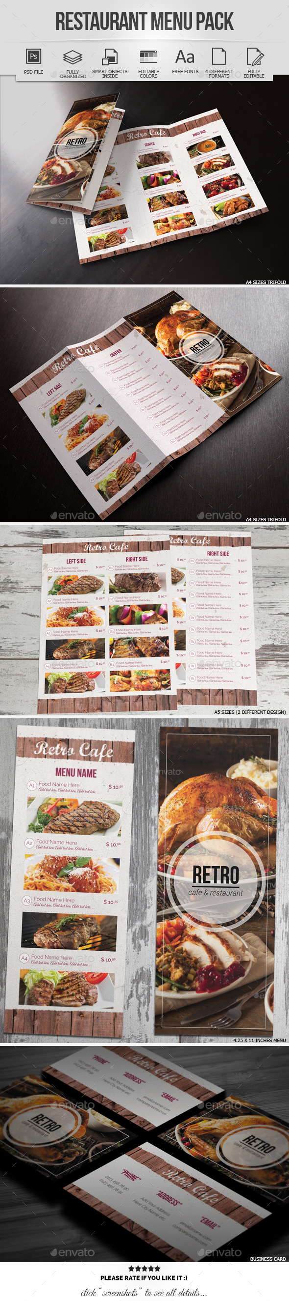 Restaurant & Cafe Menu Pack, Print Templates | GraphicRiver