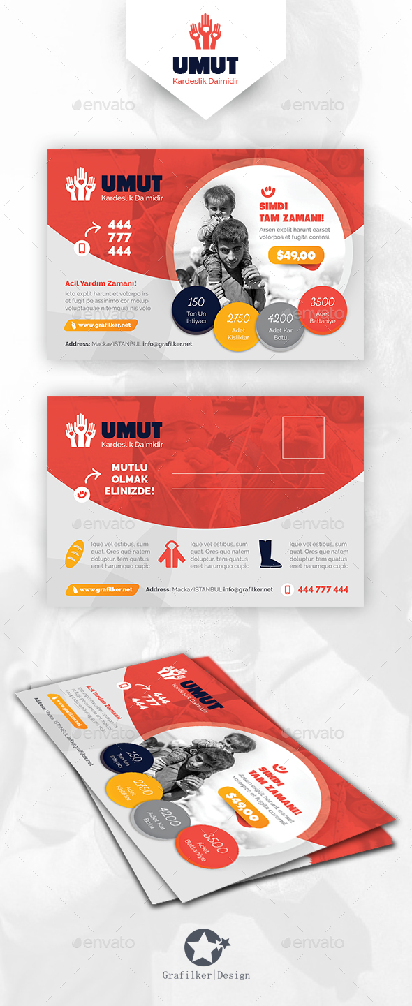 Charity Postcard Templates, Print Templates | GraphicRiver