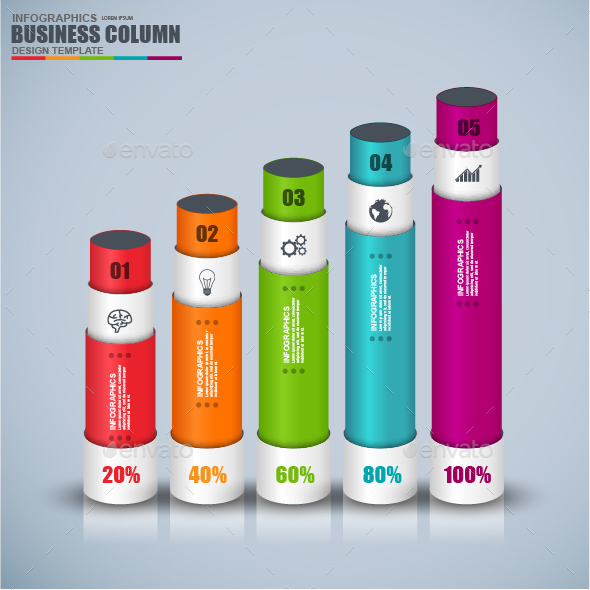 Abstract 3D Business Bar Infographic Elements, Infographics | GraphicRiver