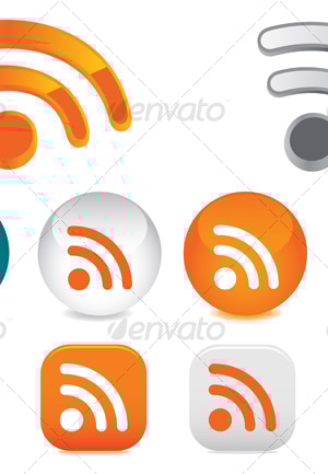 Rss buttons and symbols, Vectors | GraphicRiver