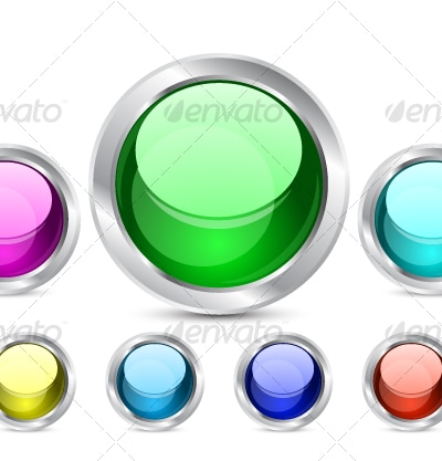 Shiny buttons, Icons | GraphicRiver