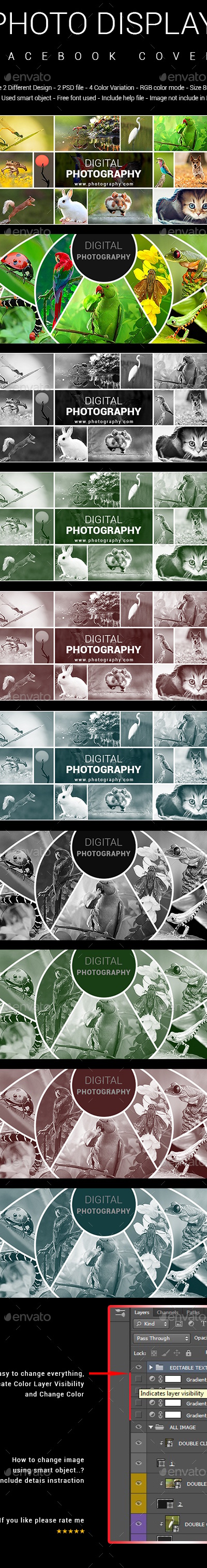 Photo Display Facebook Cover, Web Elements | GraphicRiver